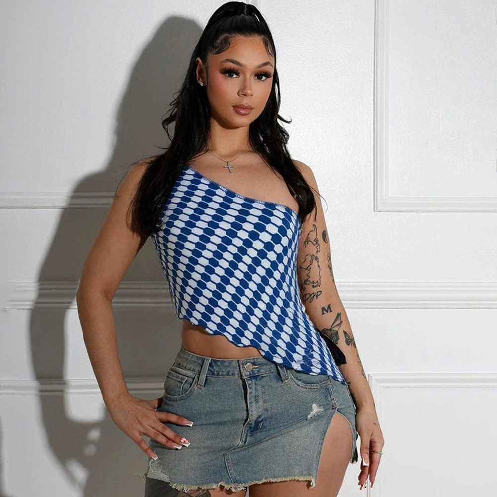 Zara Summer Asymmetric One Shoulder Halter Neck Crop Top